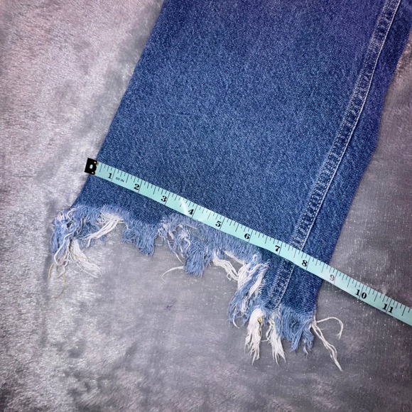 We‎ The Free People Maggie Mid Rise Jeans Raw Hem Women's 31 Stretch 32x25 Loose - Picture 4 of 13
